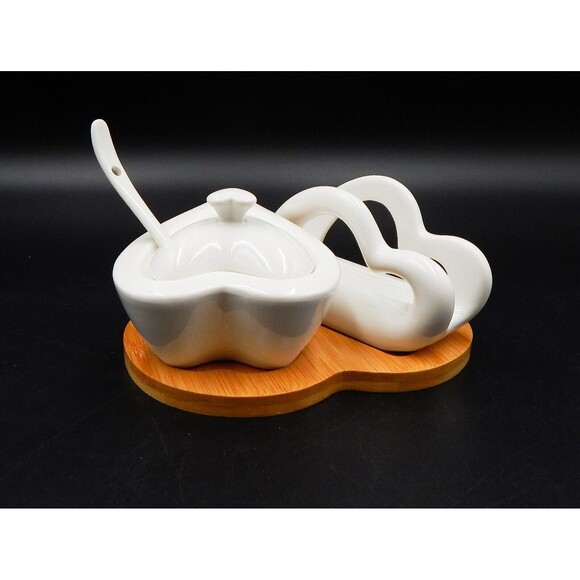 Debora Carlucci Heart Shaped Sugar Holder With Spoon And Napkin Holder With Tray - Picture 2 of 11
